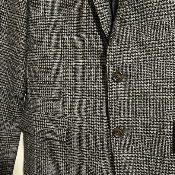 J. Crew Ludlow Blazer Gray Window Pane Plaid 100% wool Scottish cloth noble - Picture 2 of 5